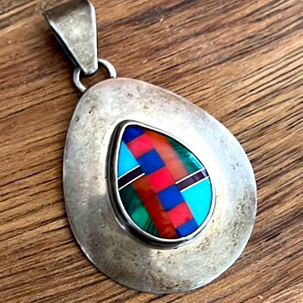 Sterling silver mosaic pendant